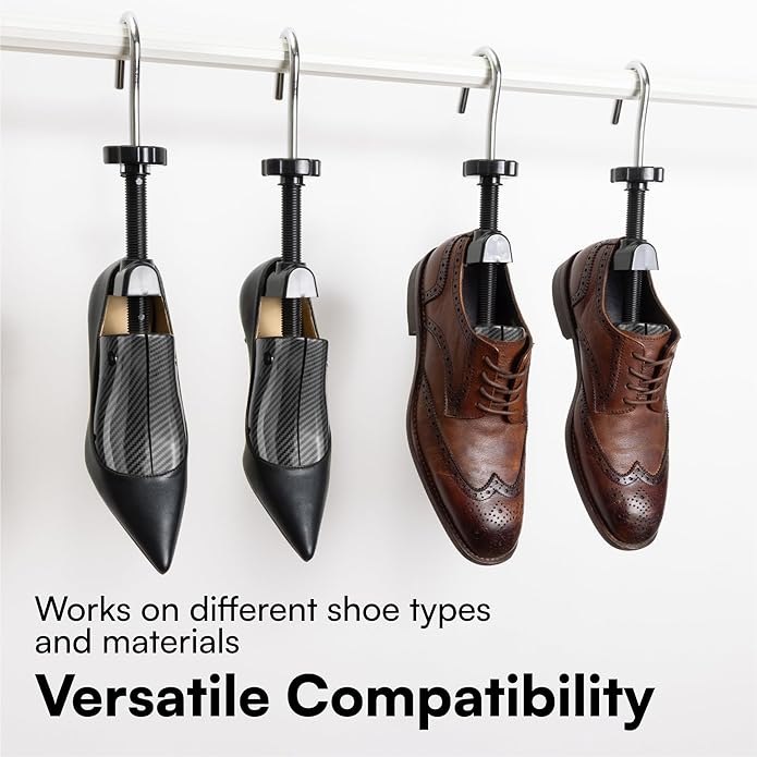 H&S Shoe Stretcher Set of 2 - Adjustable Shoe Shaper Trees for Women's Shoes & Boots - Bunion Relief - Black - US Women's Size 6-10.5