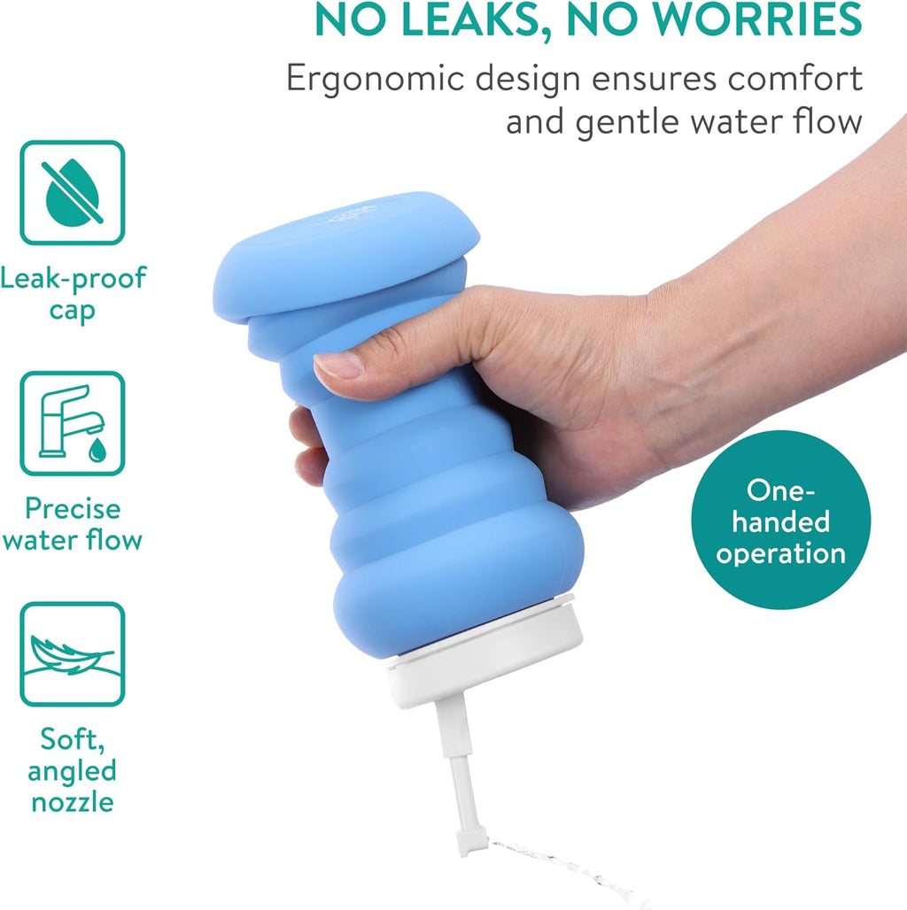 Cynpel Foldable Peri Bottle – Compact Leak-Proof Portable Travel Bidet Sprayer for Postpartum Care & Personal Hygiene, Blue
