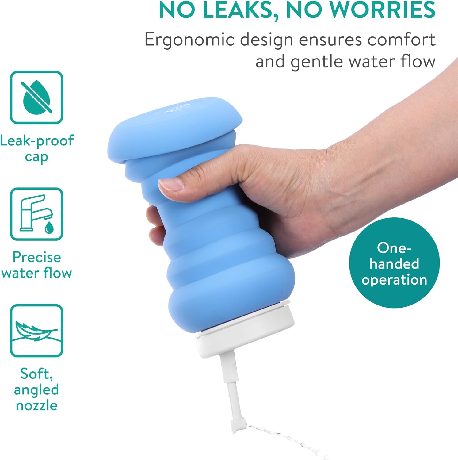 Cynpel Foldable Peri Bottle – Compact Leak-Proof Portable Travel Bidet Sprayer for Postpartum Care & Personal Hygiene, Blue