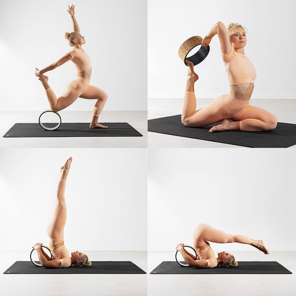 Navaris Cork Yoga Wheel – 13" Yoga Prop for Stretching, Backbends, Flexibility & Balance Training