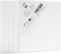 H&S Blank Canvas Board Frame Set, 5 Pack 20 x 20 cm Artist Stretched Canvases, Primed Painting Boards for Acrylic, Oil, Watercolor & Mixed Media Art