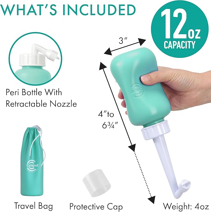 Cynpel Peri Bottle for Postpartum Care & Feminine Hygiene – Portable Bidet for Hemorrhoid Relief, 1 Pack, Blue