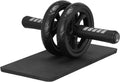 H&S Ab Roller Wheel for Abs Workout – Dual Wheel Core Trainer with Extra Thick Knee Pad Mat
