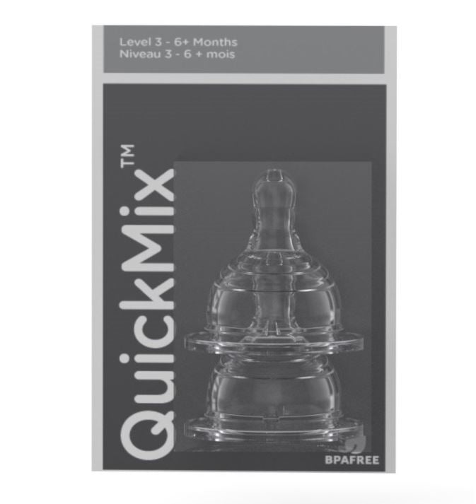 QuickMix Clear Nipples, Level 1/2/3, Pack of 2