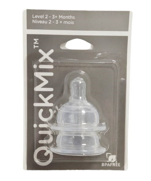 QuickMix Clear Nipples, Level 1/2/3, Pack of 2