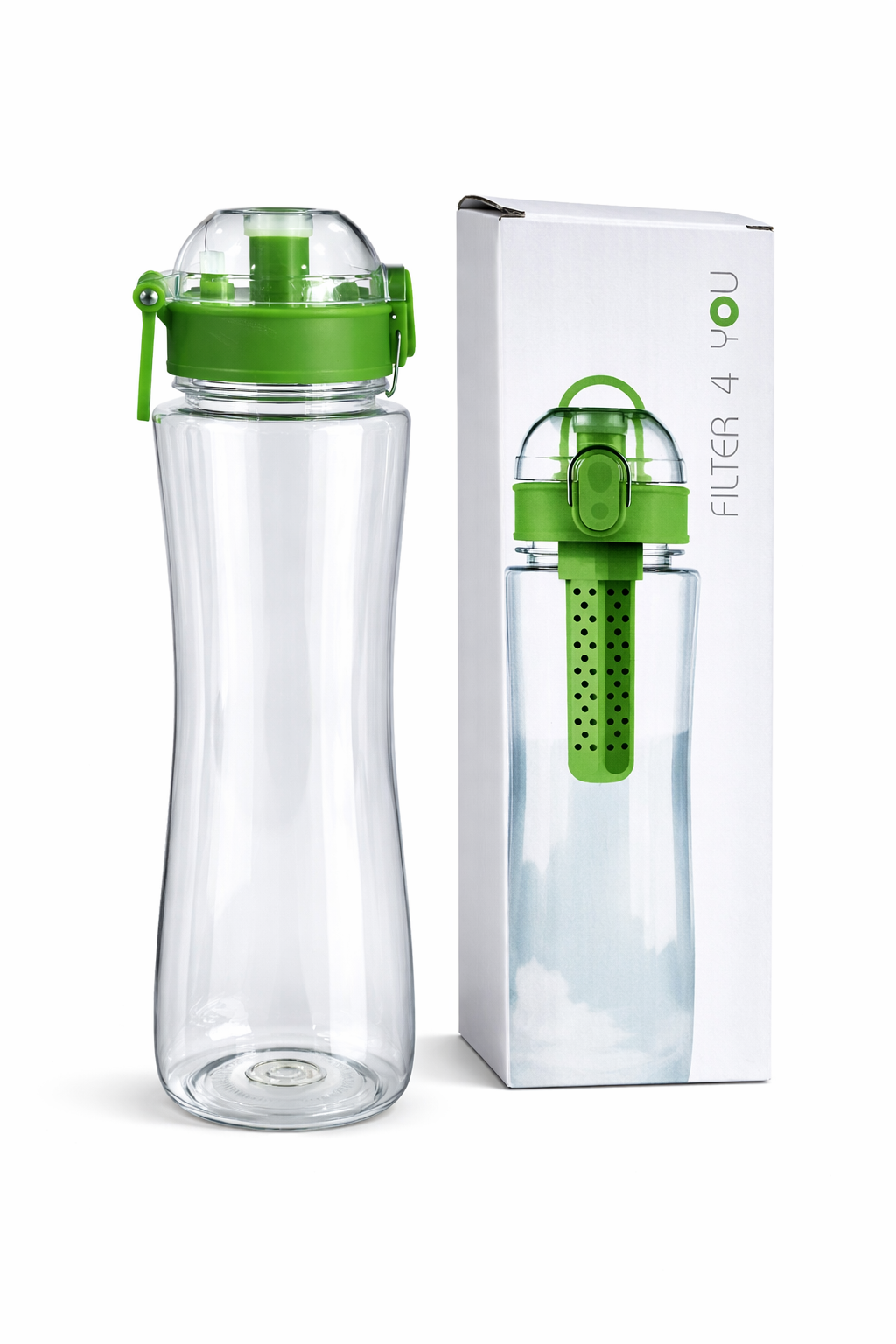 750ml Tristan Filter Water Bottle – Infuser Bottle with Built-In Filter, Leakproof Flip Lid (Red, Blue, Black, Yellow, Green)