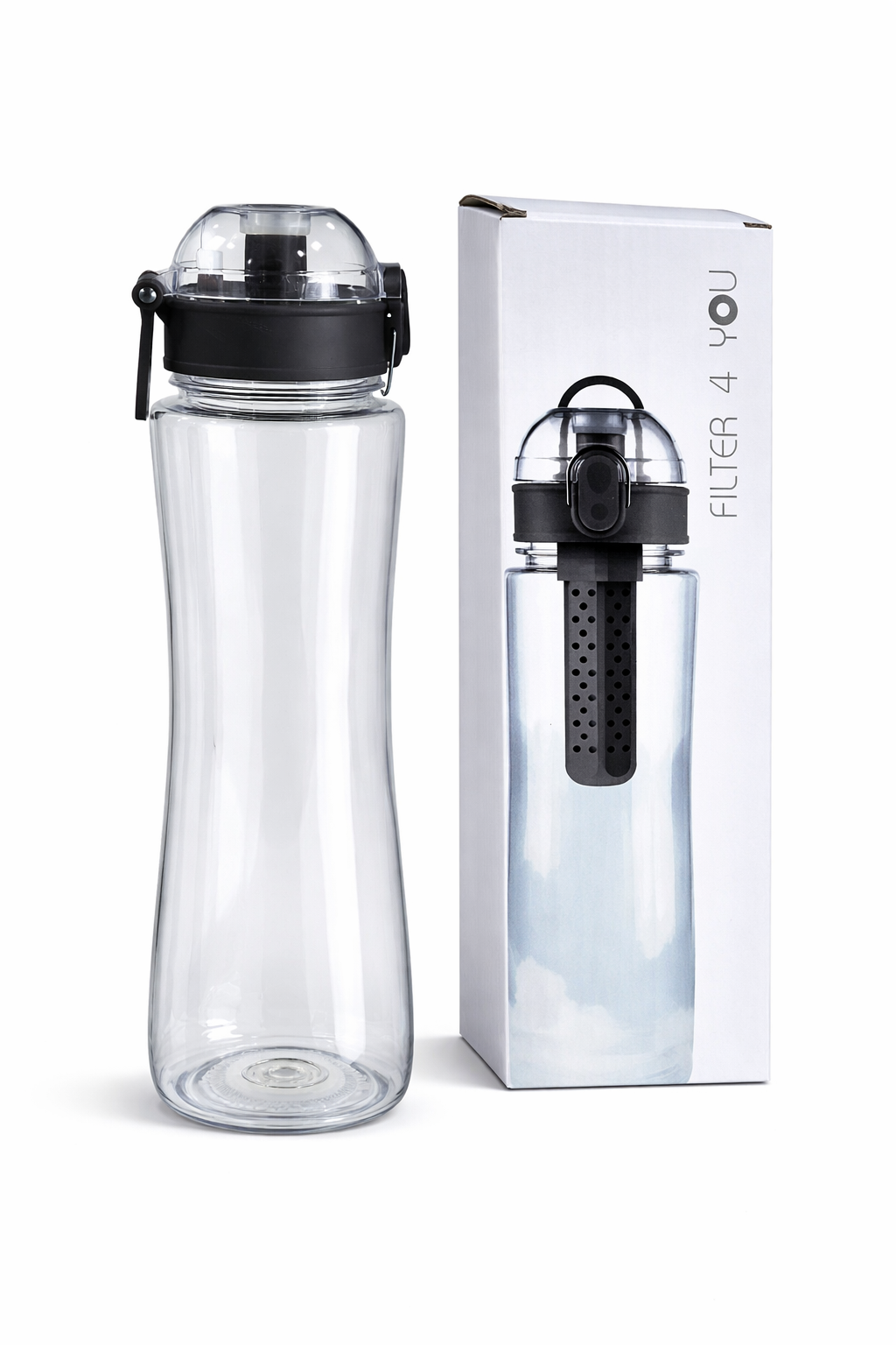 750ml Tristan Filter Water Bottle – Infuser Bottle with Built-In Filter, Leakproof Flip Lid (Red, Blue, Black, Yellow, Green)