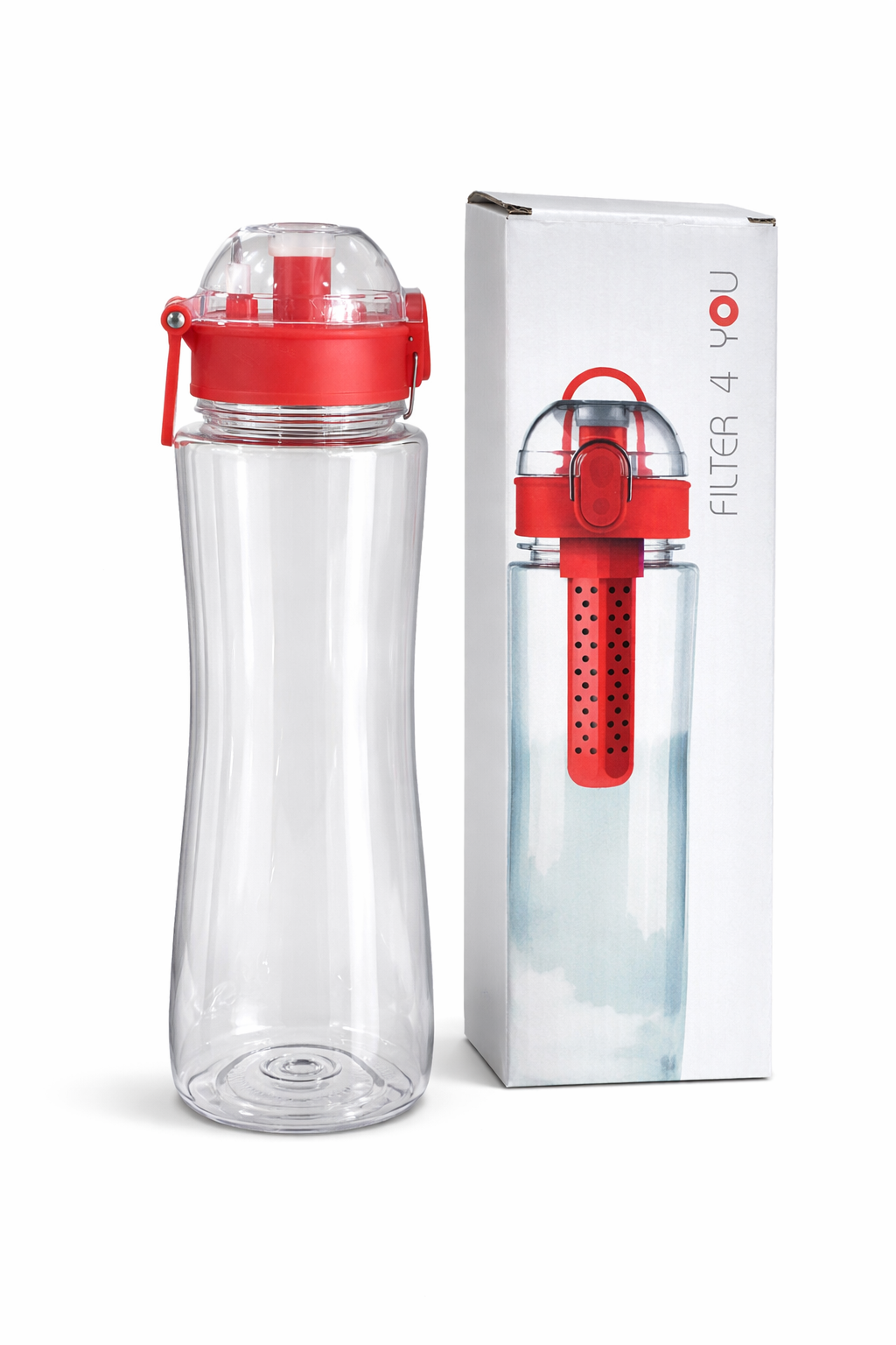 750ml Tristan Filter Water Bottle – Infuser Bottle with Built-In Filter, Leakproof Flip Lid (Red, Blue, Black, Yellow, Green)