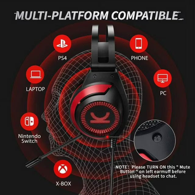 CM7000 Commander Gaming Headset – Stereo Sound Over-Ear Headphones with Microphone (PC/Console Compatible)