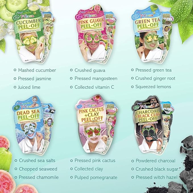 7th Heaven Beauty Box of Treats Gift Set – 8 Facial Masks with Keepsake Box & Face Cloth