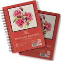 Art-n-Fly A5 Watercolour Sketchpad 2-Pack, 8.5" x 5.5" (22 x 14 cm), 70 Sheets Total, 300 gsm / 140 lb Cold Press Watercolor Paper, Spiral Bound with Microperforated Pages for Painting, Drawing & Mixed Media