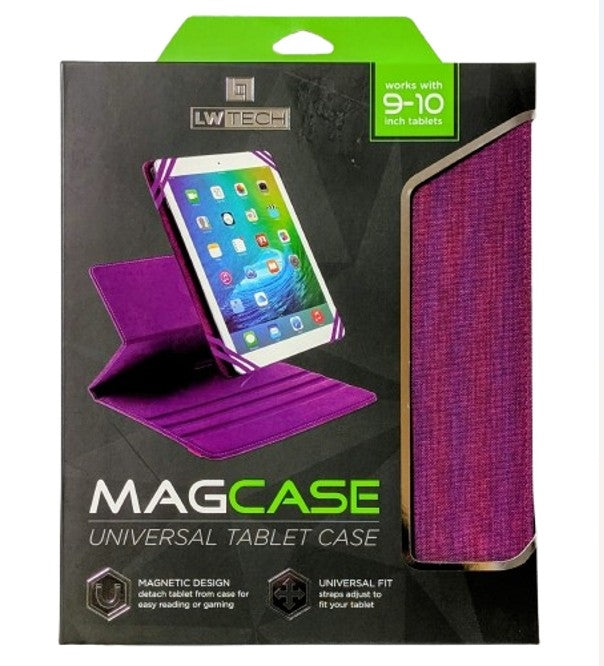 Lifeworks MagCase Universal Tablet Case for 9-10" Tablets, Black / Purple