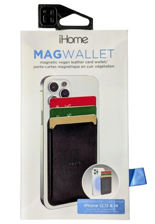 iHome Magnetic Vegan Leather Card Wallet for iPhone 12+