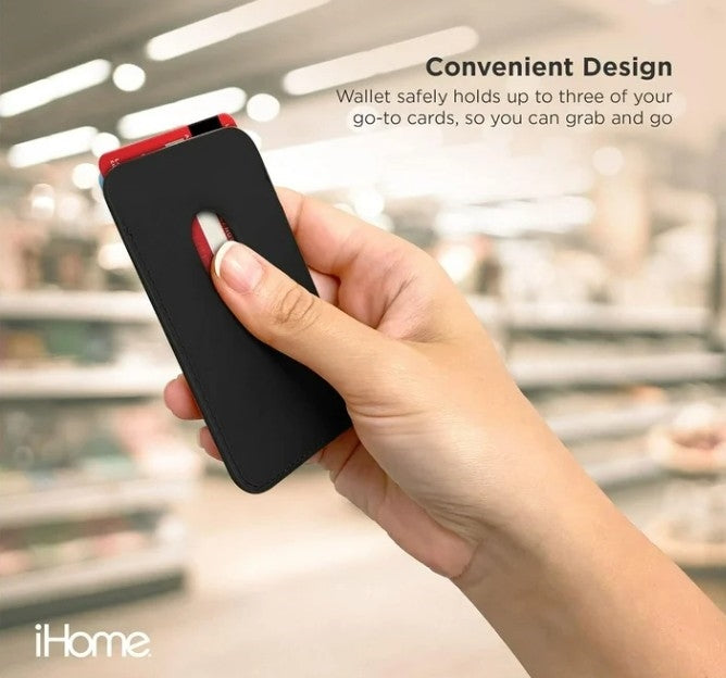 iHome Magnetic Vegan Leather Card Wallet for iPhone 12+