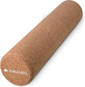 Navaris Cork Roller – Medium Fitness & Yoga Foam Roller Alternative for Muscle Recovery, Legs & Back (4" x 18")