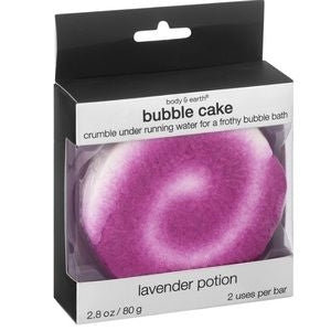 Body & Earth Bubble Cake, 80g, Fresh Mango / Lavender
