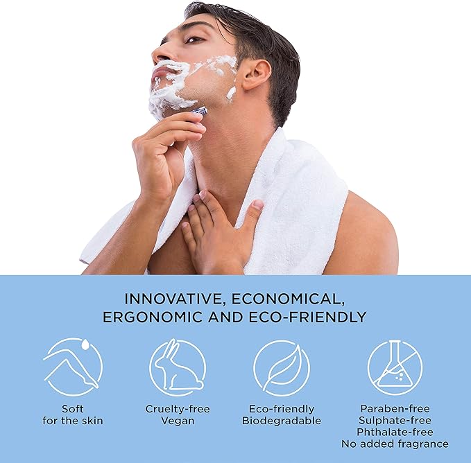 Epilderme Multipurpose Shaving Foam Bar – 95% Natural Moisturizing Shave Soap for Face, Body & Hair (3.5 oz)
