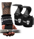 Navaris Weight Lifting Hook Straps – Pair of Neoprene Wrist Support Straps with Metal Hooks for Deadlifts, Pull-Ups & Strength Training