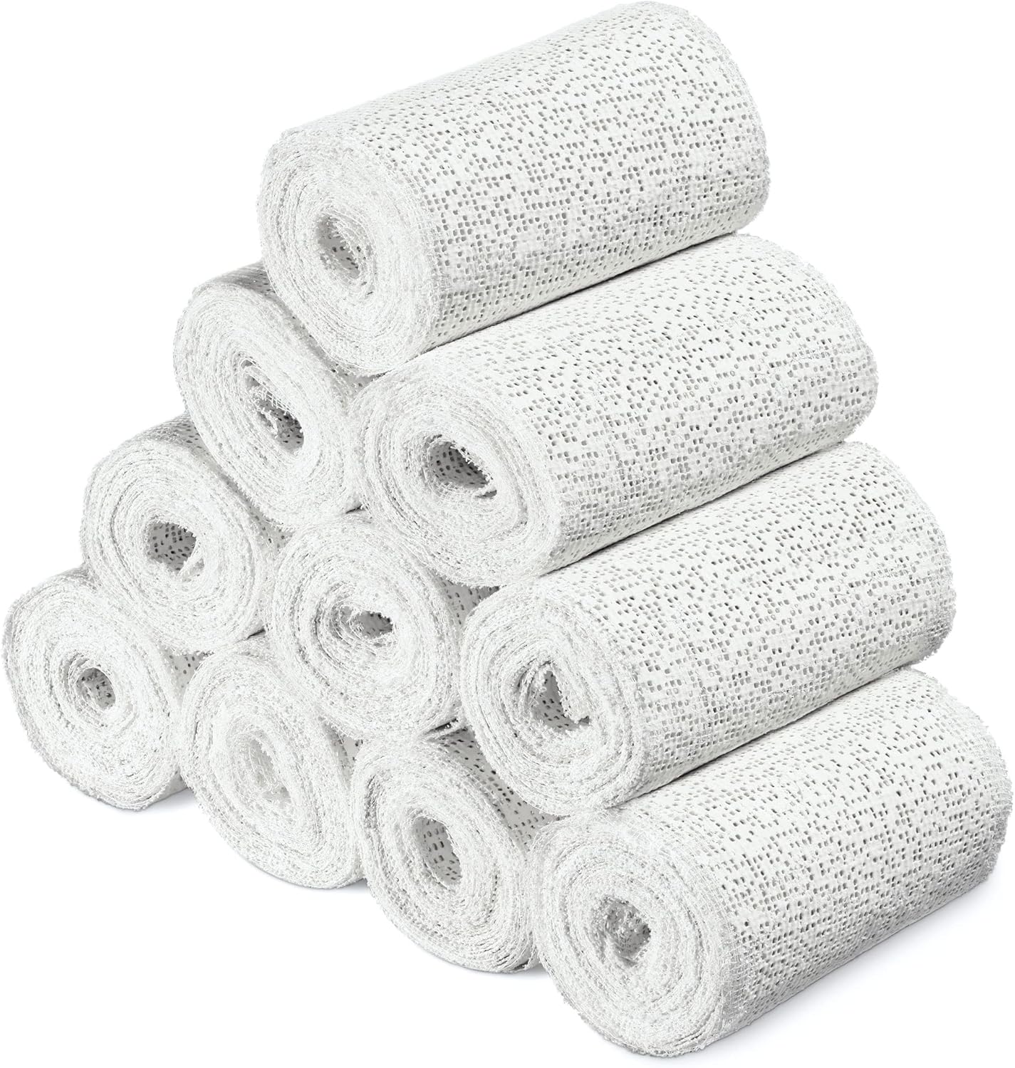 Navaris Plaster Cloth Rolls, Medium Pack of 10, 4" x 118" Plaster of Paris Gauze Bandages for Body Casts, Belly Casting, Sculpting, Masks, Craft Projects & DIY Art