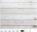 Navaris Magnetic Dry Erase Board with Wooden Planks Design - 24 x 36 Inch Decorative Whiteboard for Wall - Includes Marker & 5 Magnets