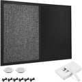 Navaris Combination Chalk and Pin Board - 45 x 60 cm Magnetic Chalkboard & Fabric Notice Board for Wall - Includes Chalk Pen, Push Pins & Magnets