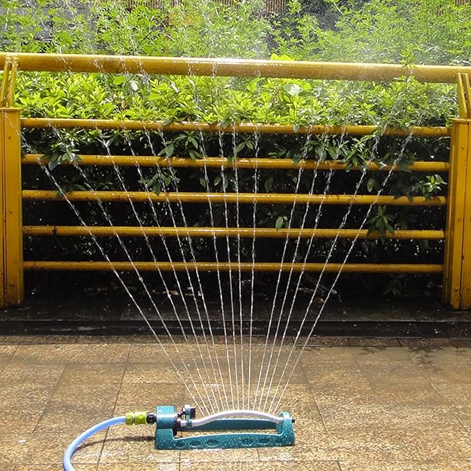 15-Hole Oscillating Lawn Sprinkler – Adjustable Watering System for Garden & Yard