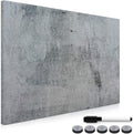 Navaris Magnetic Dry Erase Board with Concrete Design - 16 x 24 Inch Decorative Grey Whiteboard for Wall - Includes Marker & 5 Magnets