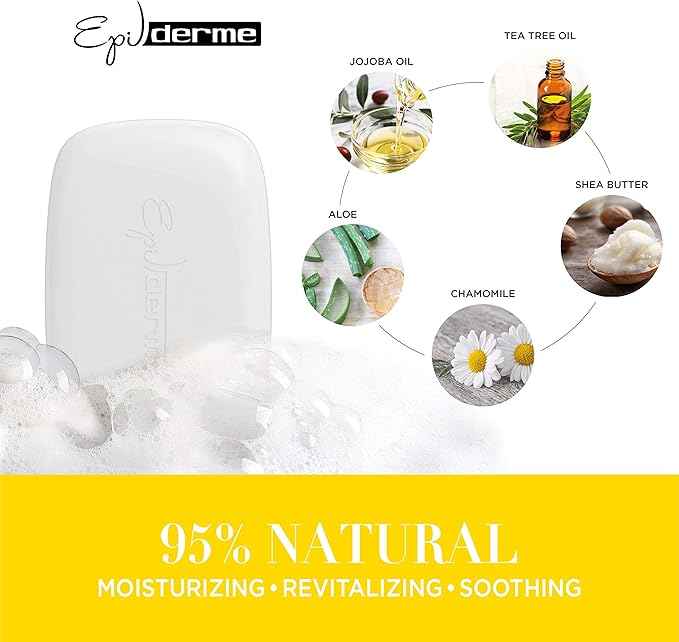 Epilderme Multipurpose Shaving Foam Bar – 95% Natural Moisturizing Shave Soap for Face, Body & Hair (3.5 oz)