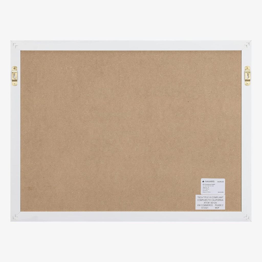 Navaris Framed Fabric Bulletin Board - 18 x 24 Inch Plush Jewelry Organizer Pinboard for Wall - Rose with White Frame - Includes 24 Push Pins