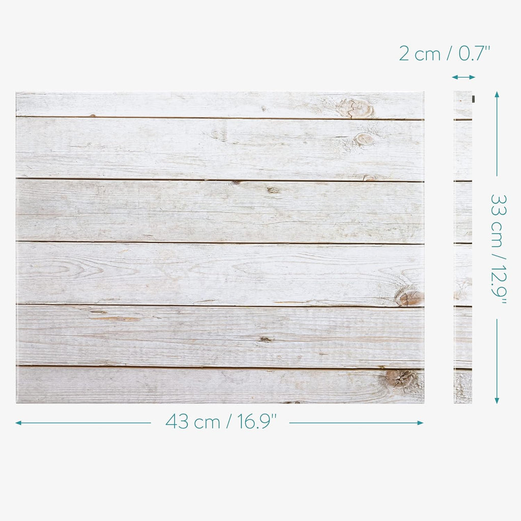 Navaris Magnetic Dry Erase Board with Wooden Planks Design - 24 x 36 Inch Decorative Whiteboard for Wall - Includes Marker & 5 Magnets