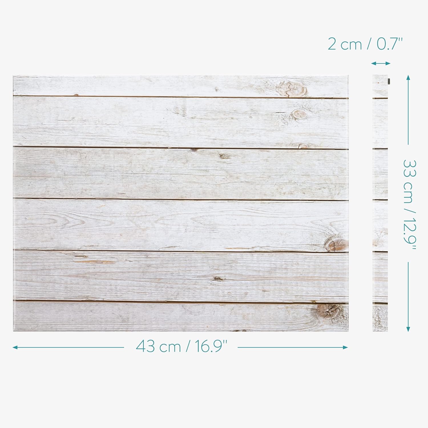 Navaris Magnetic Dry Erase Board with Wooden Planks Design - 24 x 36 Inch Decorative Whiteboard for Wall - Includes Marker & 5 Magnets