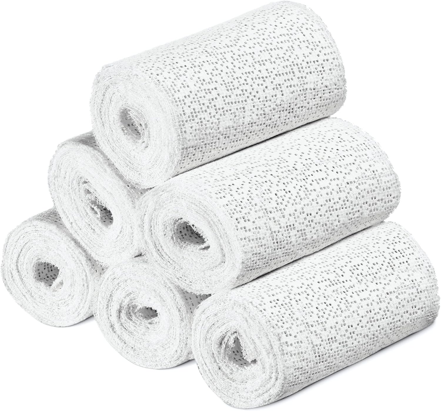 Navaris Plaster Cloth Rolls, Medium Pack of 6, 4" x 118" Plaster of Paris Gauze Bandages for Body Casts, Belly Casting, Sculpting, Masks, Craft Projects & DIY Art