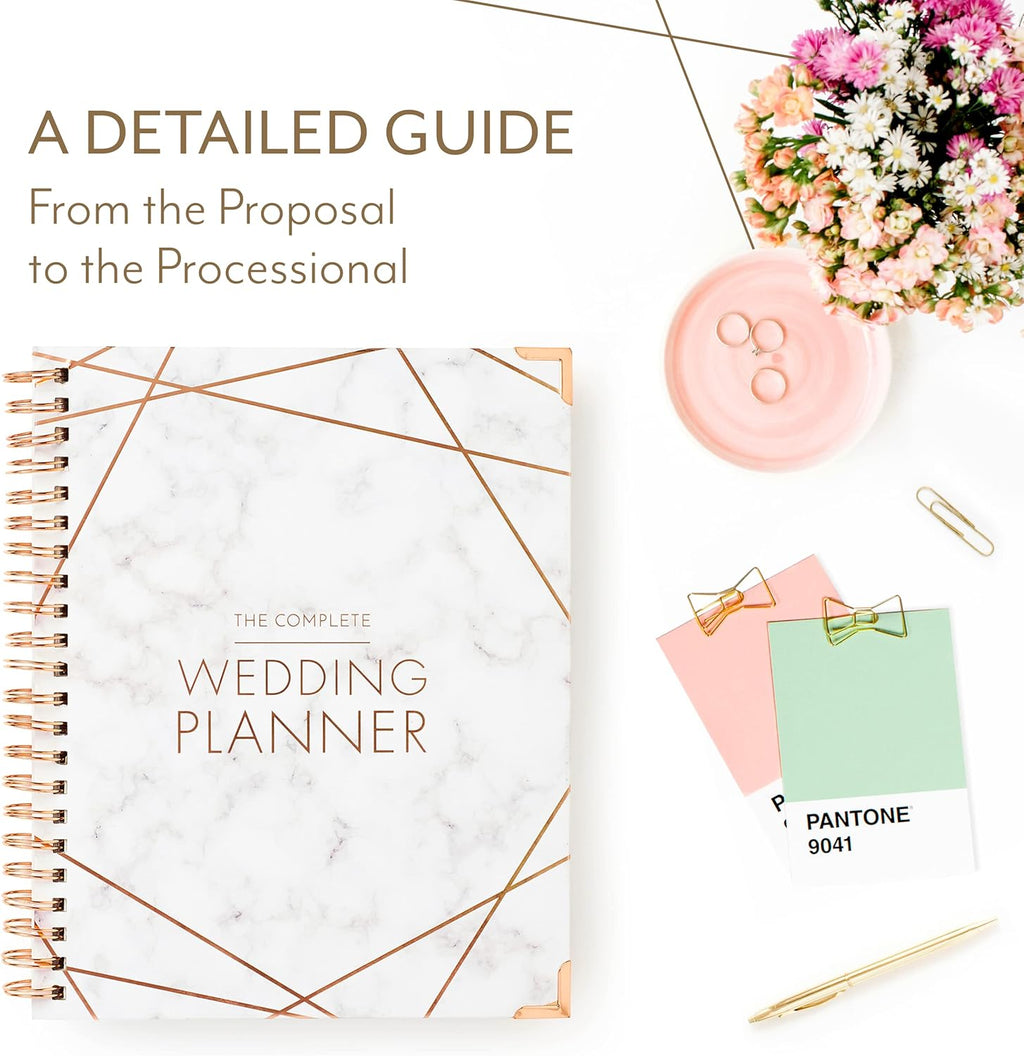 Your Perfect Day Wedding Planner Book & Organizer – Marbled Bridal Planning Binder with Countdown Calendar, Notebook & Journal