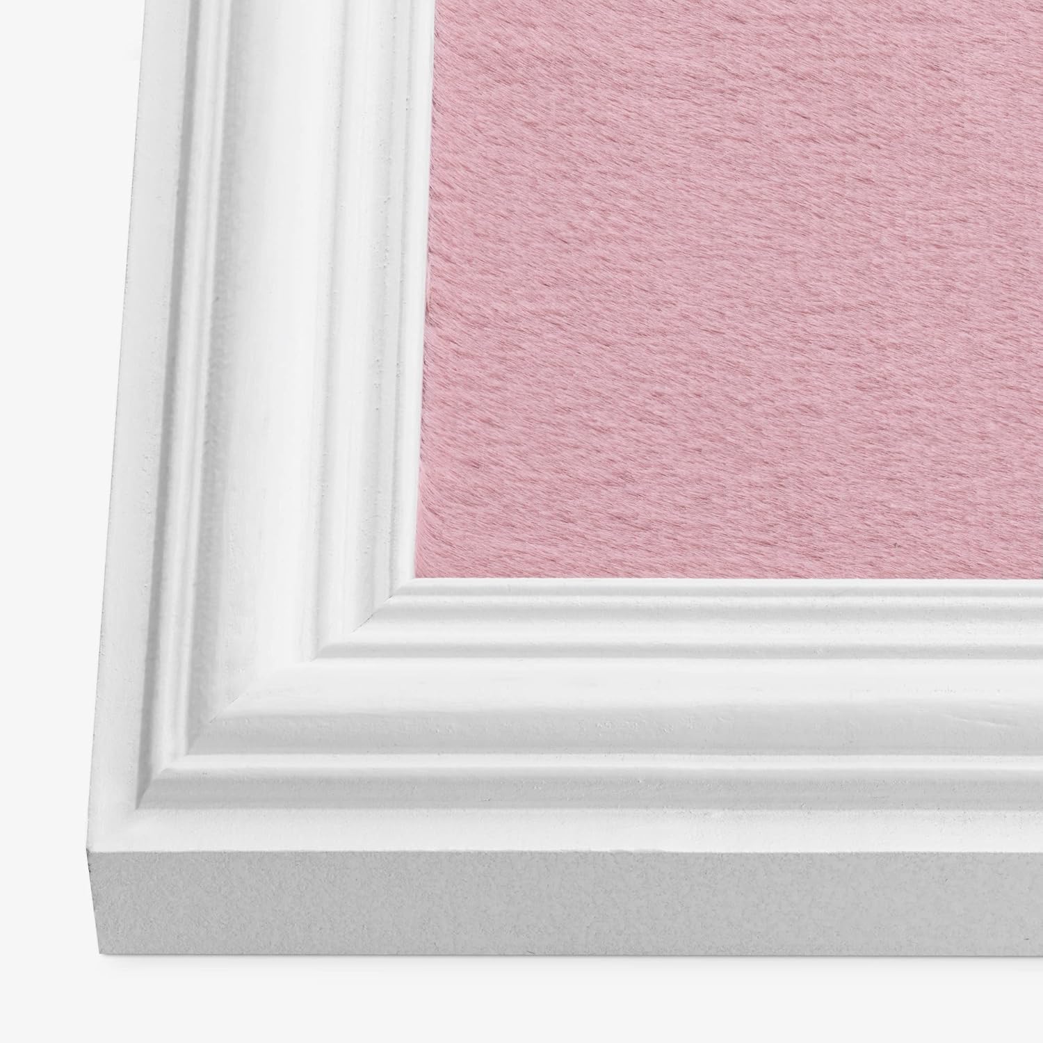 Navaris Framed Fabric Bulletin Board - 18 x 24 Inch Plush Jewelry Organizer Pinboard for Wall - Rose with White Frame - Includes 24 Push Pins