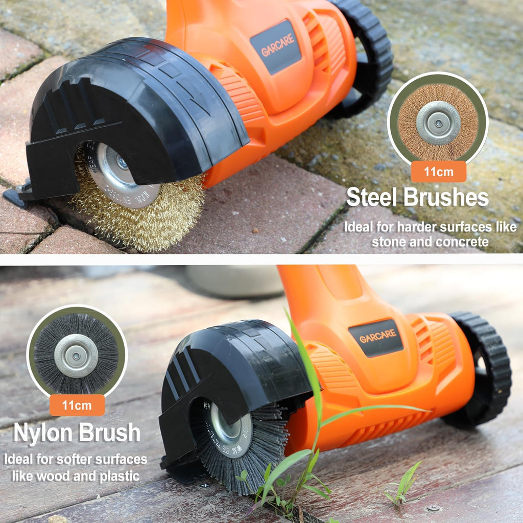 20V Cordless Patio Cleaner – Electric Crack Sweeper with Steel Brush, Battery & Charger