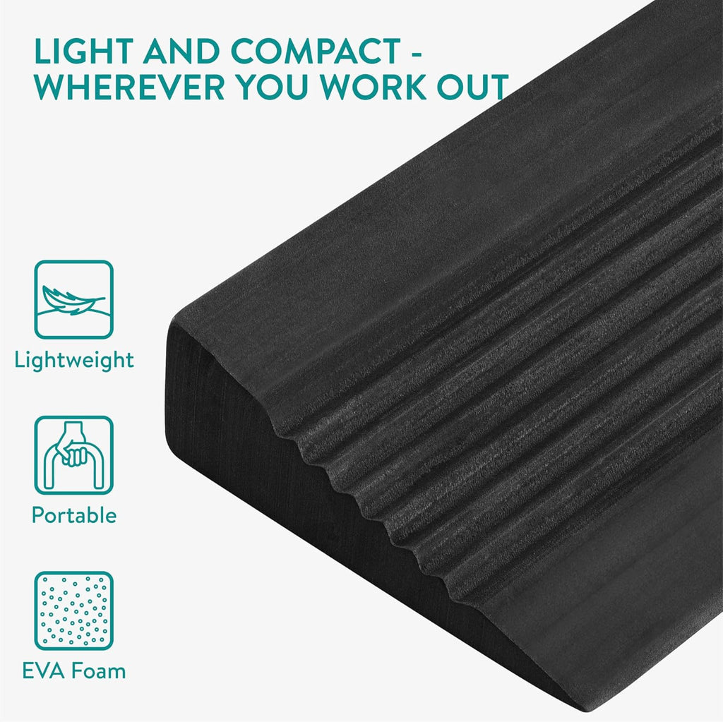 Navaris Squat Wedge Block – Long Foam Slant Board for Squats, Calf Stretching, Yoga & Mobility Training (27.5")