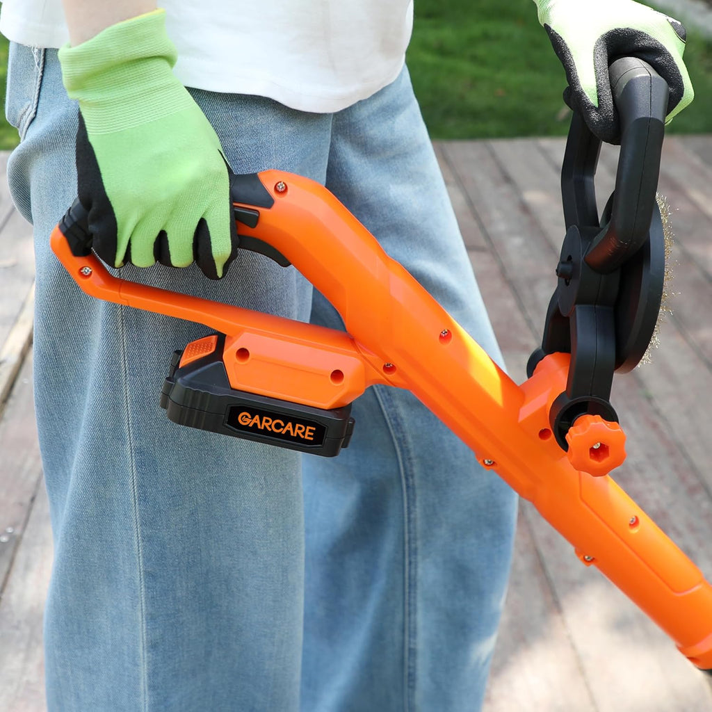 20V Cordless Patio Cleaner – Electric Crack Sweeper with Steel Brush, Battery & Charger