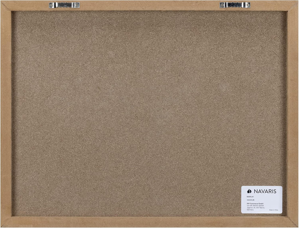 Navaris Magnetic Dry Erase Board with Wooden Planks Design - 24 x 36 Inch Decorative Whiteboard for Wall - Includes Marker & 5 Magnets