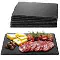 Navaris Slate Plates Set of 8 – Food-Safe Natural Stone Serving Plates for Cheese, Charcuterie, Appetizers & Desserts (30 x 20 cm)