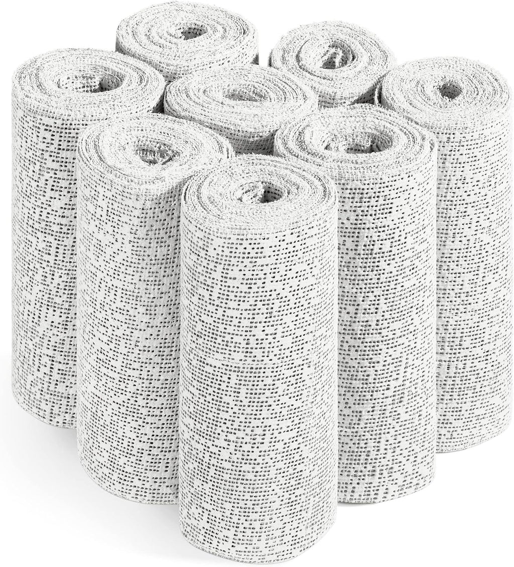 Navaris Plaster Cloth Rolls (L, Pack of 6) - Gauze Bandages for Body Casts, Plaster of Paris for Craft Projects, Belly Casting Kit Pregnancy - Easy Use Wrap Strips - 6" W x 118" L