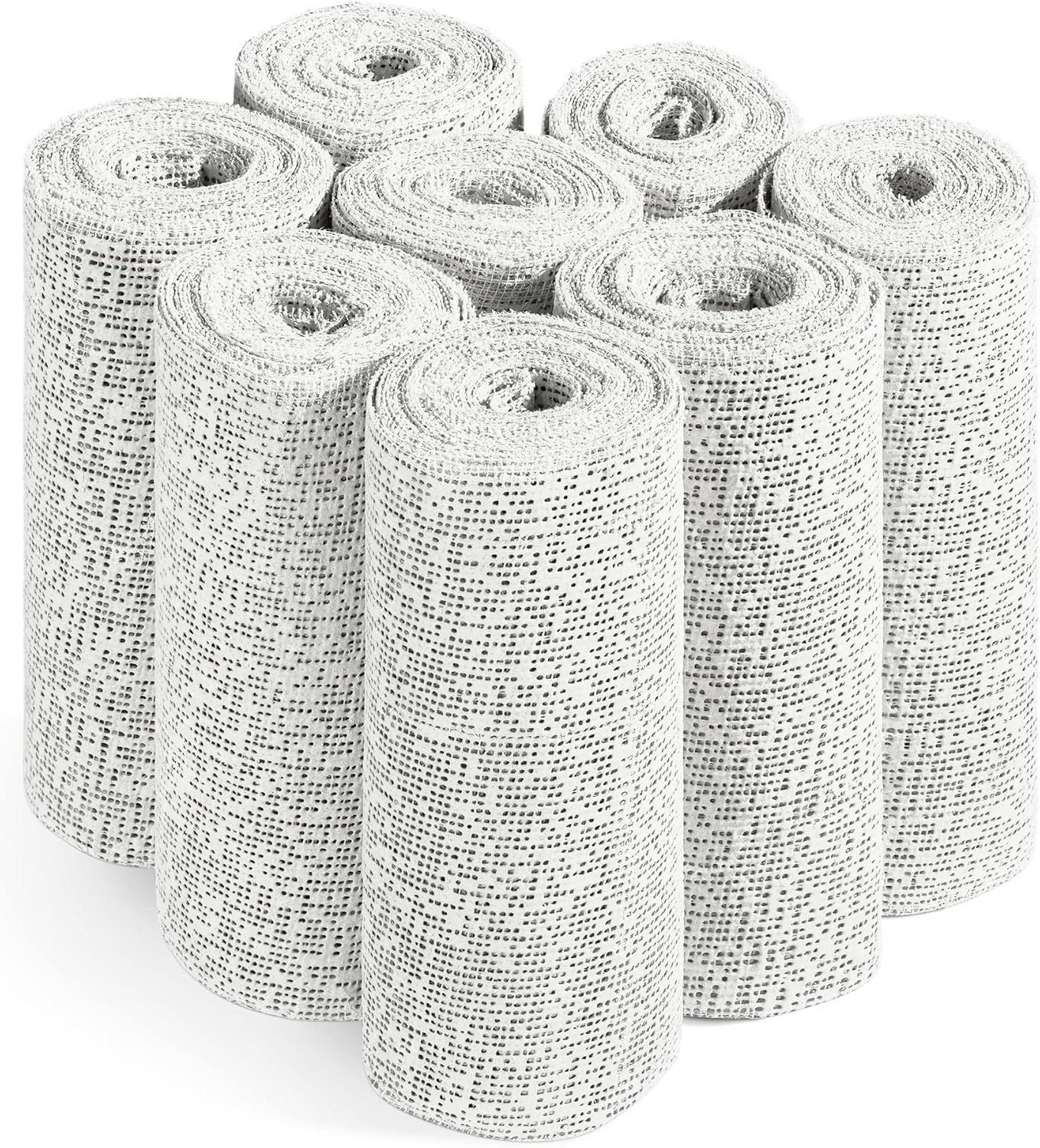 Navaris Plaster Cloth Rolls (L, Pack of 6) - Gauze Bandages for Body Casts, Plaster of Paris for Craft Projects, Belly Casting Kit Pregnancy - Easy Use Wrap Strips - 6" W x 118" L