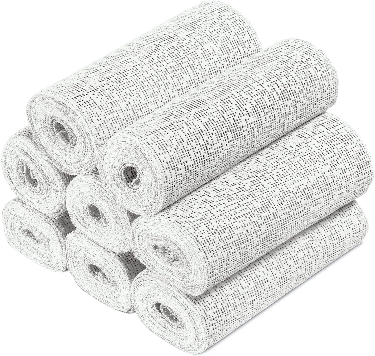 Navaris Plaster Cloth Rolls (L, Pack of 6) - Gauze Bandages for Body Casts, Plaster of Paris for Craft Projects, Belly Casting Kit Pregnancy - Easy Use Wrap Strips - 6" W x 118" L