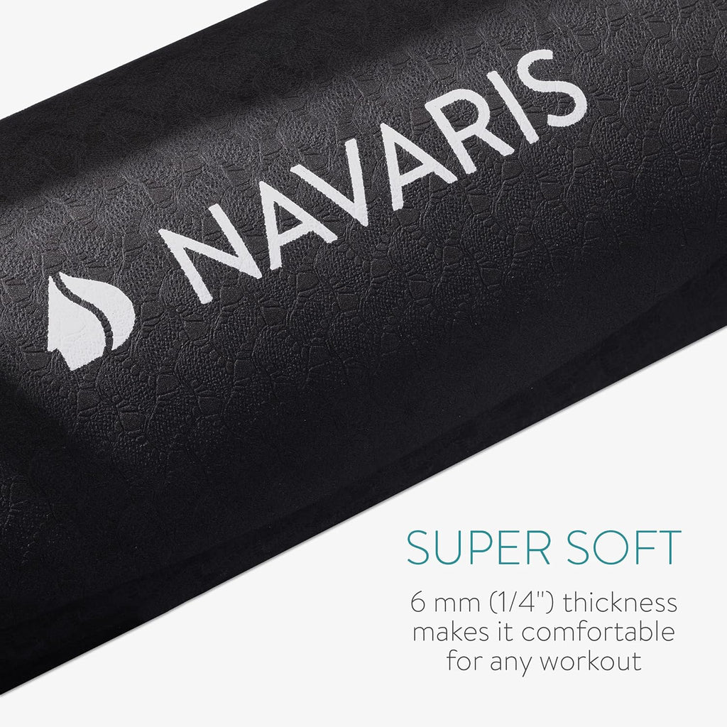 Navaris Round Yoga Mat 120cm – Non-Slip Circular Exercise Mat for Yoga, Pilates, Meditation & Home Workouts