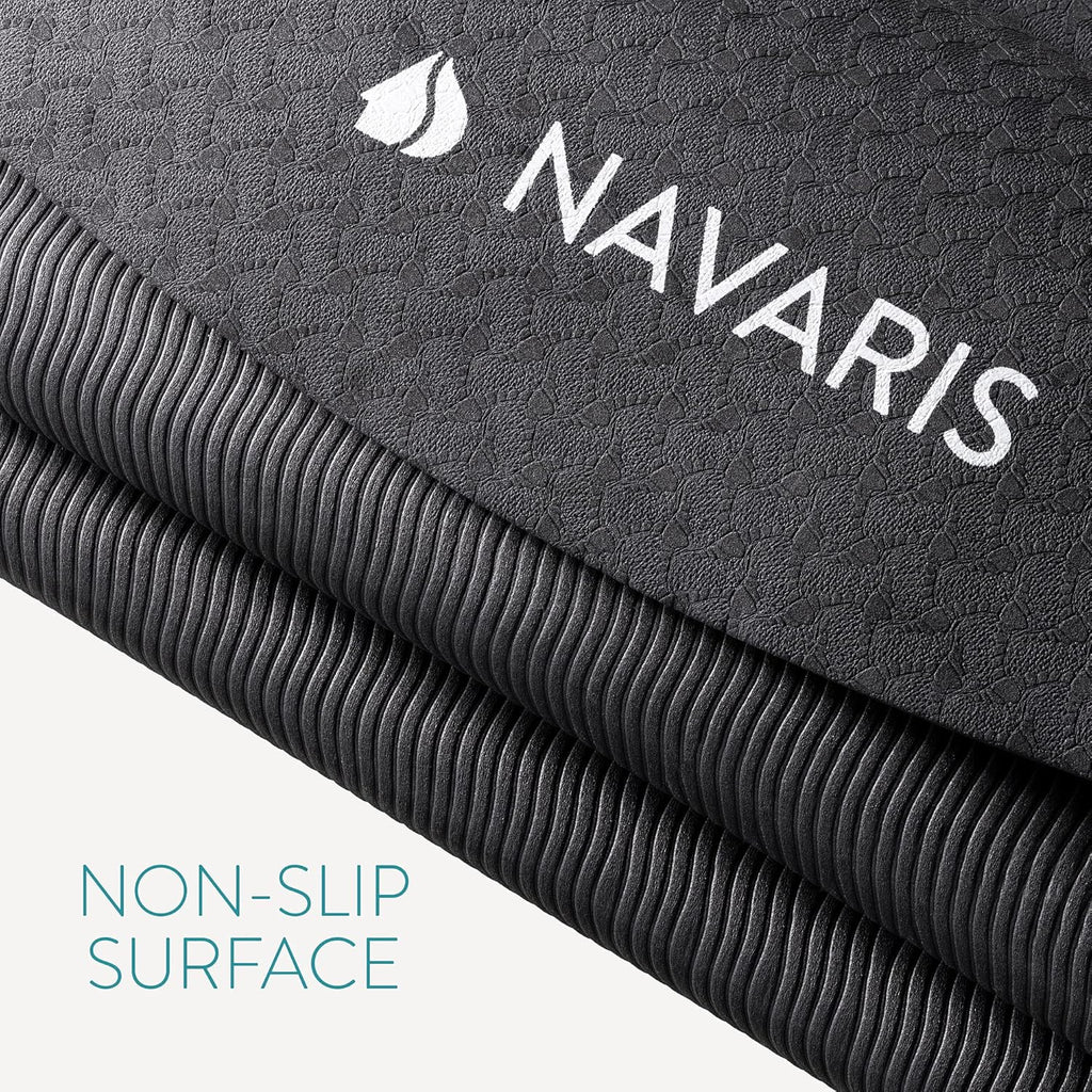 Navaris Round Yoga Mat 120cm – Non-Slip Circular Exercise Mat for Yoga, Pilates, Meditation & Home Workouts