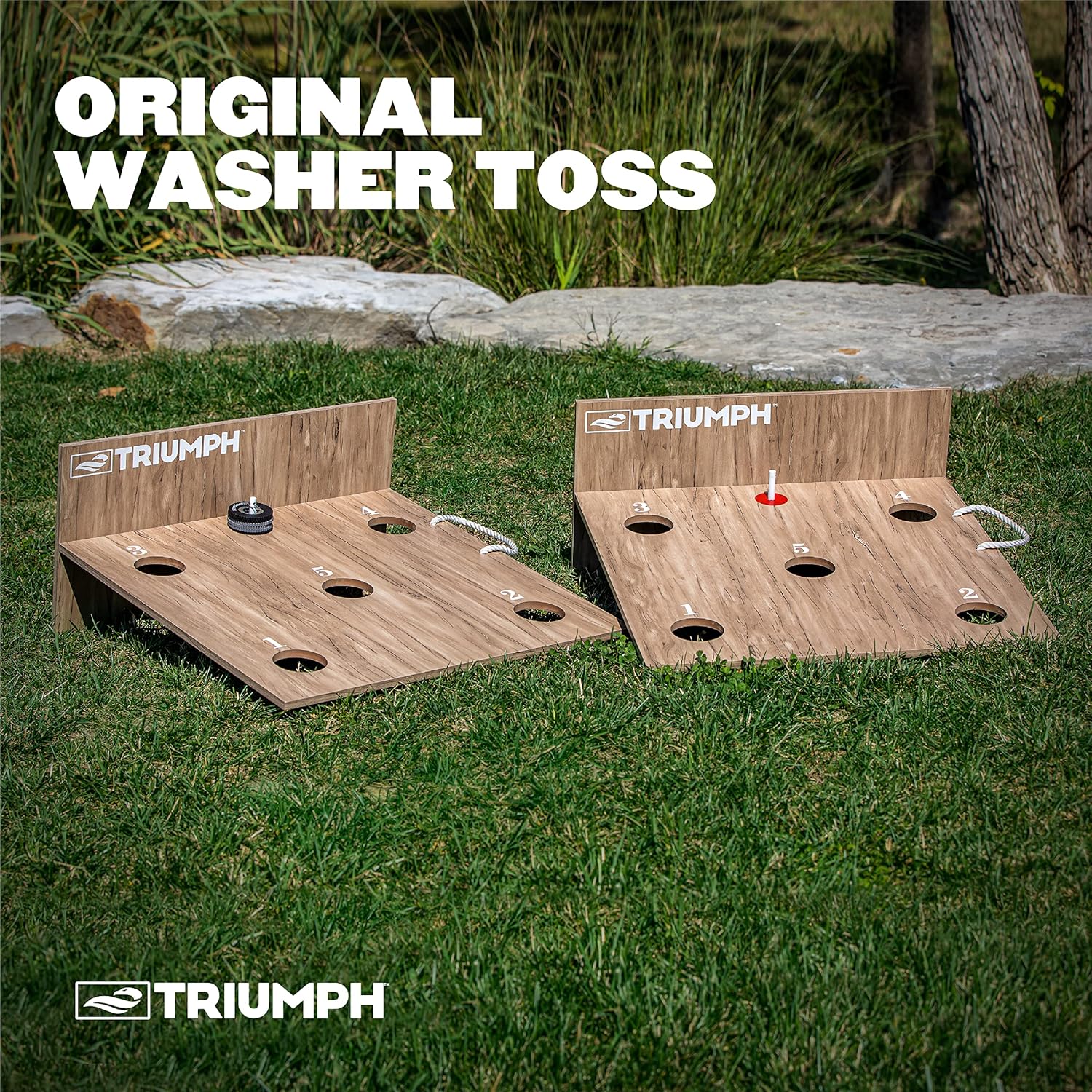 Triumph Original Washer Toss Game Set – Portable Outdoor Toss Game with Targets & Washers