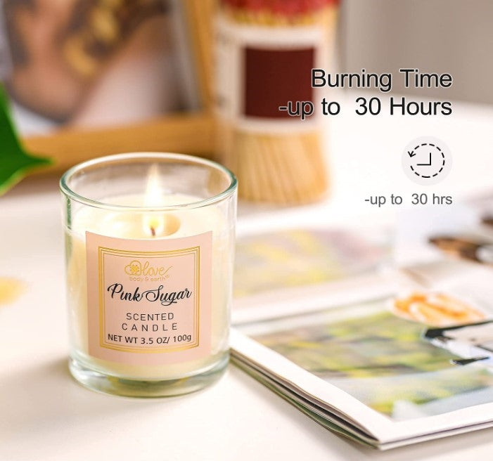 Body & Earth Love Scented Candle Gift Set, 2 Pcs