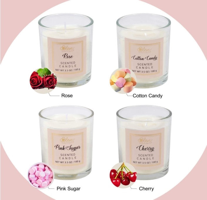Body & Earth Love Scented Candle Gift Set, 4 Pcs