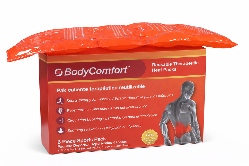 BodyComfort Reusable Therapeutic Heat Packs – 6 Piece Sports Pain Relief Set (Hot Therapy Pack Kit)
