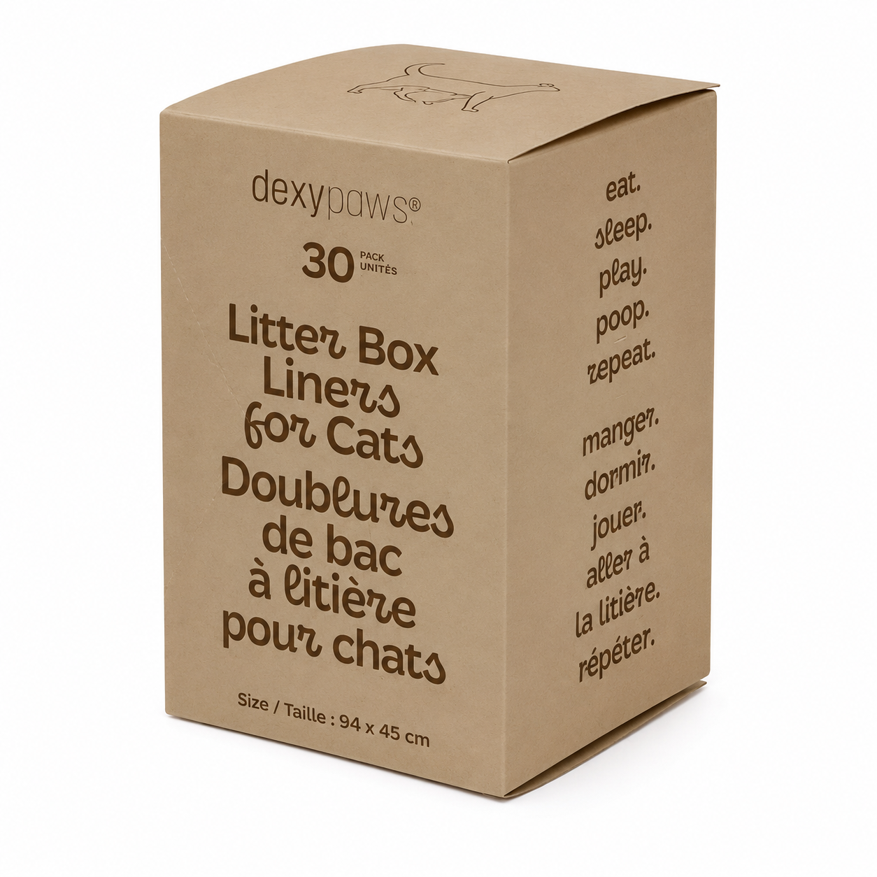 Dexypaws 30-Piece Cat Litter Box Liners – 94 × 45 cm