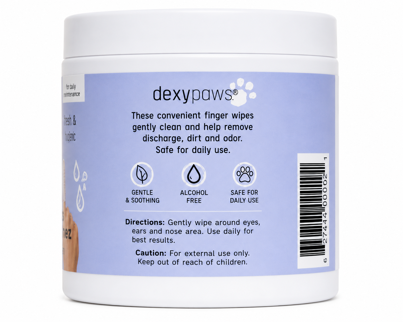 Dexypaws 100-Pack Cat Eye, Ear & Nose Cleaning Finger Wipes – 90gsm (4 x 8cm)